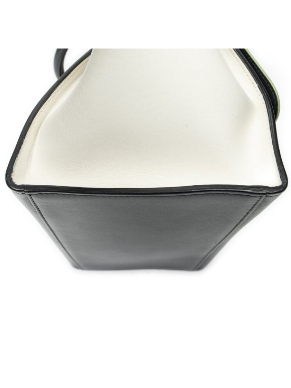 Celine Tricolor Trapeze Gray Light Green Ivory Calfskin Leather Messenger - Picture 7 of 10